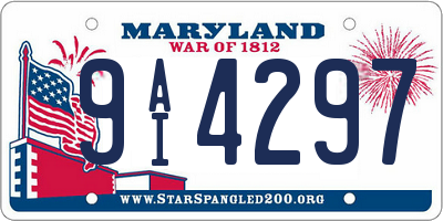 MD license plate 9AI4297