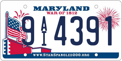 MD license plate 9AI4391