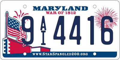 MD license plate 9AI4416