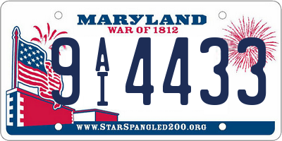 MD license plate 9AI4433