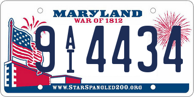 MD license plate 9AI4434