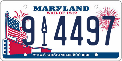 MD license plate 9AI4497