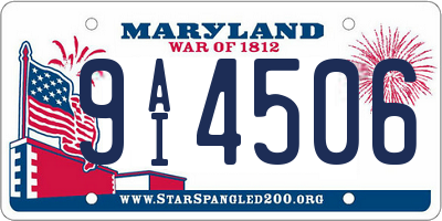 MD license plate 9AI4506
