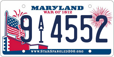 MD license plate 9AI4552