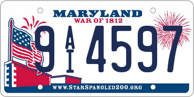 MD license plate 9AI4597