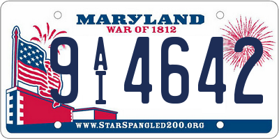 MD license plate 9AI4642