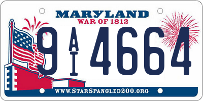 MD license plate 9AI4664