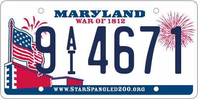 MD license plate 9AI4671