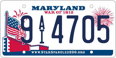 MD license plate 9AI4705