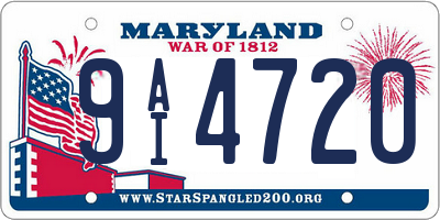 MD license plate 9AI4720