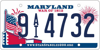 MD license plate 9AI4732