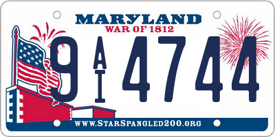 MD license plate 9AI4744