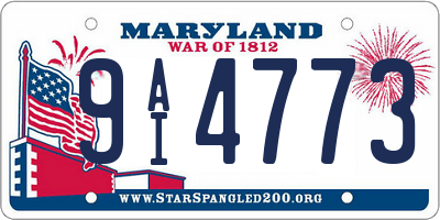 MD license plate 9AI4773