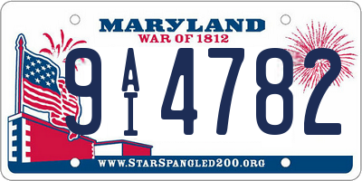 MD license plate 9AI4782