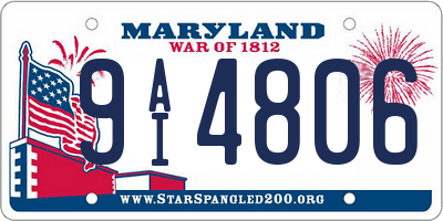 MD license plate 9AI4806