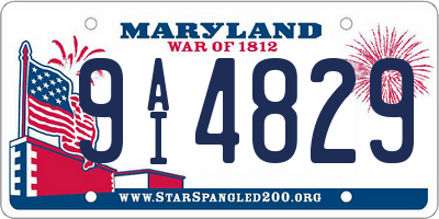 MD license plate 9AI4829