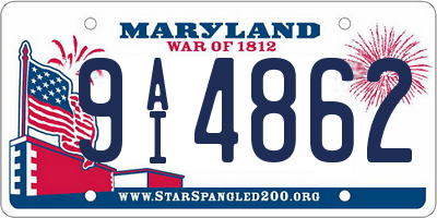 MD license plate 9AI4862