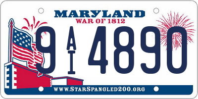 MD license plate 9AI4890