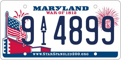 MD license plate 9AI4899