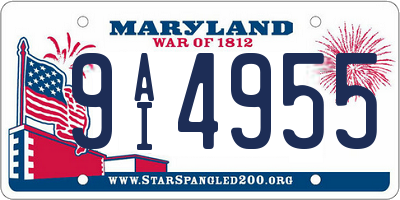 MD license plate 9AI4955