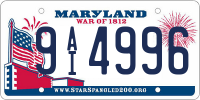 MD license plate 9AI4996