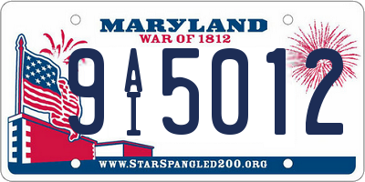 MD license plate 9AI5012