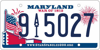 MD license plate 9AI5027