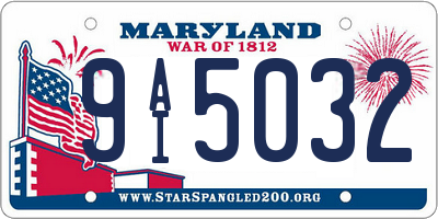 MD license plate 9AI5032