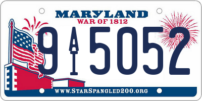 MD license plate 9AI5052