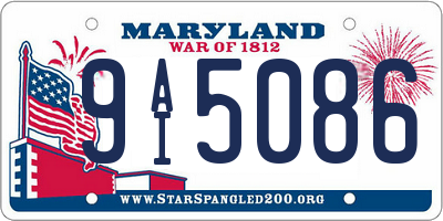 MD license plate 9AI5086