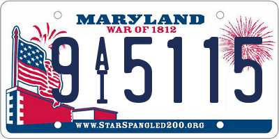 MD license plate 9AI5115