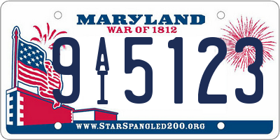 MD license plate 9AI5123