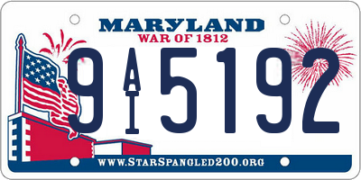 MD license plate 9AI5192