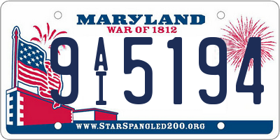 MD license plate 9AI5194