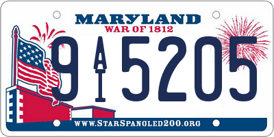 MD license plate 9AI5205