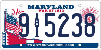 MD license plate 9AI5238