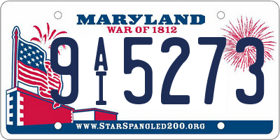 MD license plate 9AI5273