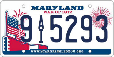 MD license plate 9AI5293