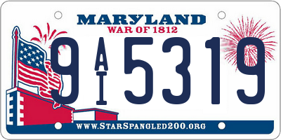 MD license plate 9AI5319