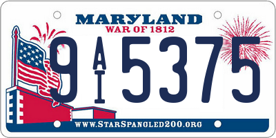 MD license plate 9AI5375