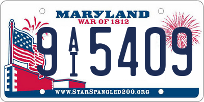 MD license plate 9AI5409