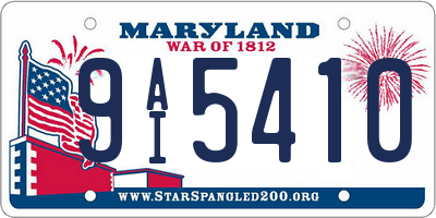 MD license plate 9AI5410