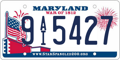 MD license plate 9AI5427