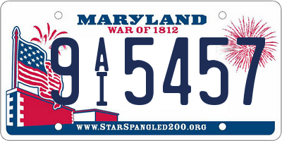 MD license plate 9AI5457
