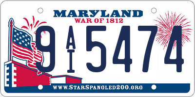 MD license plate 9AI5474