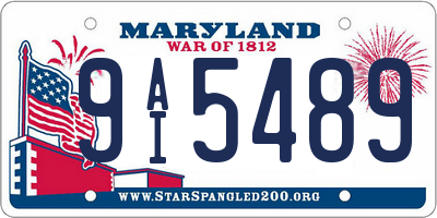 MD license plate 9AI5489