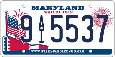 MD license plate 9AI5537