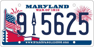 MD license plate 9AI5625