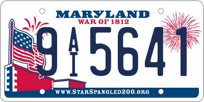 MD license plate 9AI5641