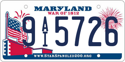 MD license plate 9AI5726